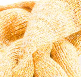 Šála pletená MarLen žlutohnědý melír