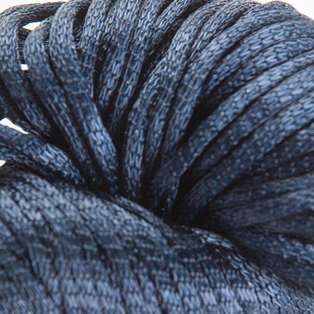 Viskozová lesklá pletací tubová příze tm. modrá