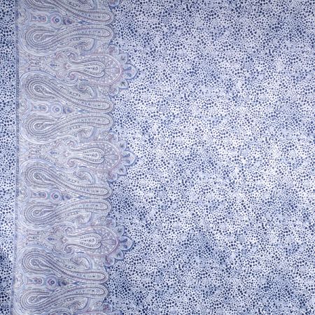 Satén digitální tisk zvířecí motiv a kašmírová bordura